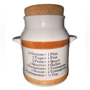 Vintage SECLA Portugal FTD Ceramic Canister Cork Lid Floral/Conversion Jar